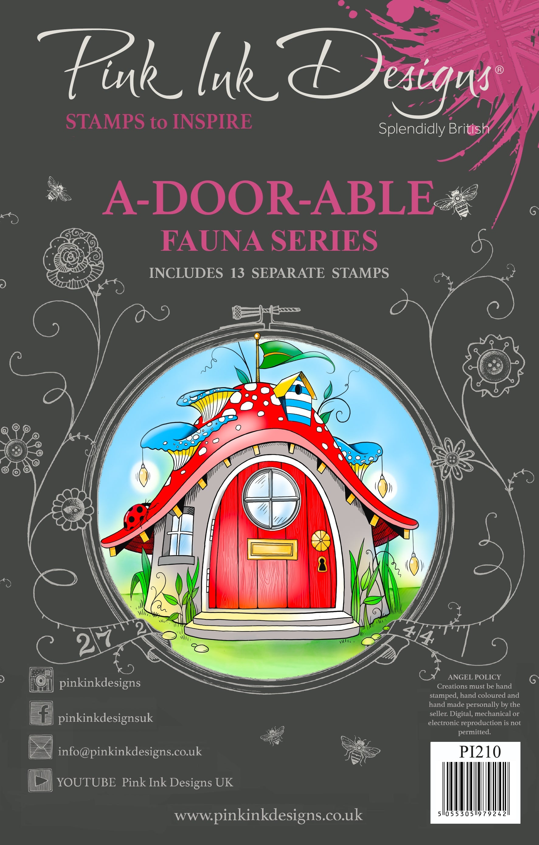 Pink Ink Designs A-Door-Able 6 in x 8 in Clear Stamp Set