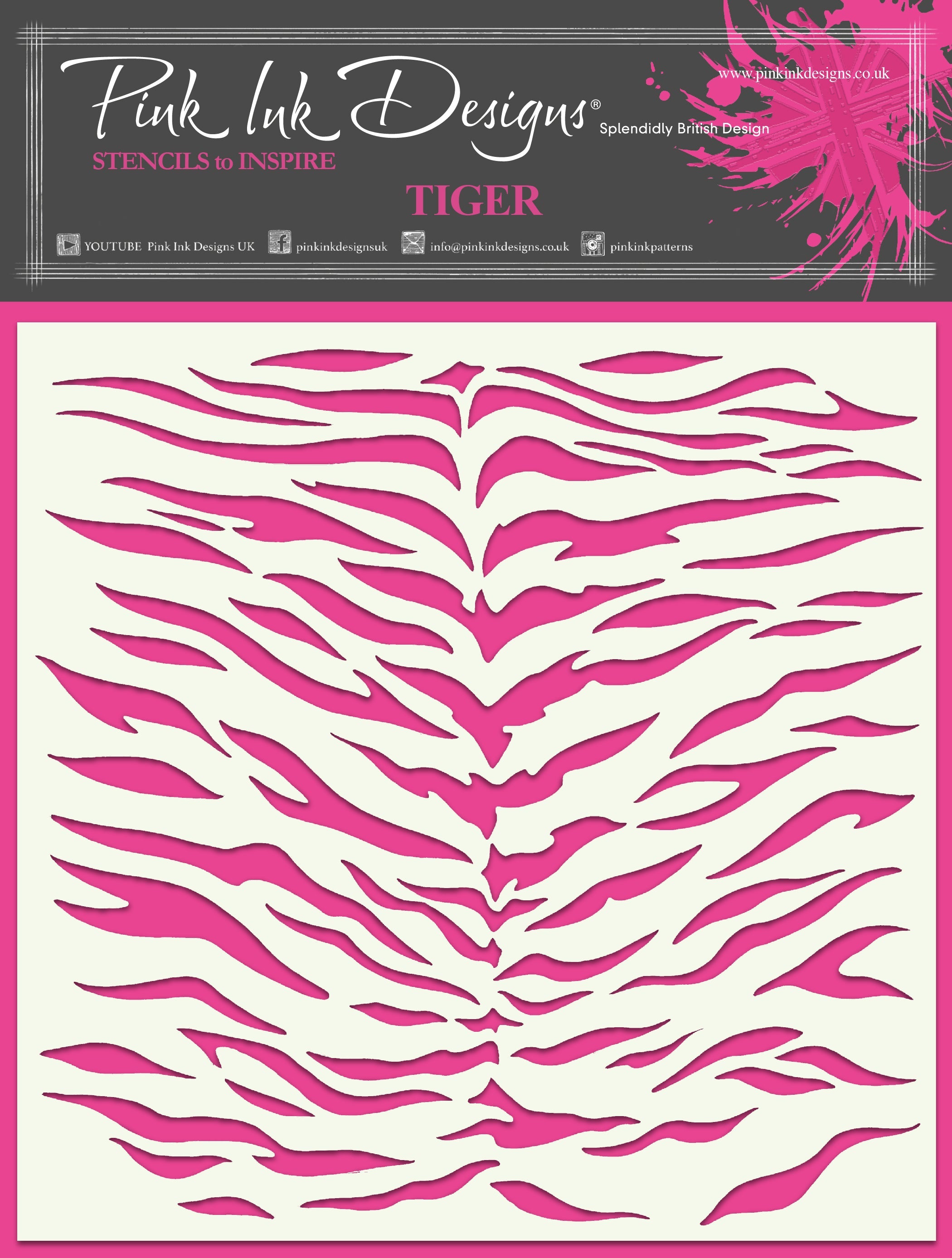 Pink Ink Designs Tiger 7 in x 7 in Stencil