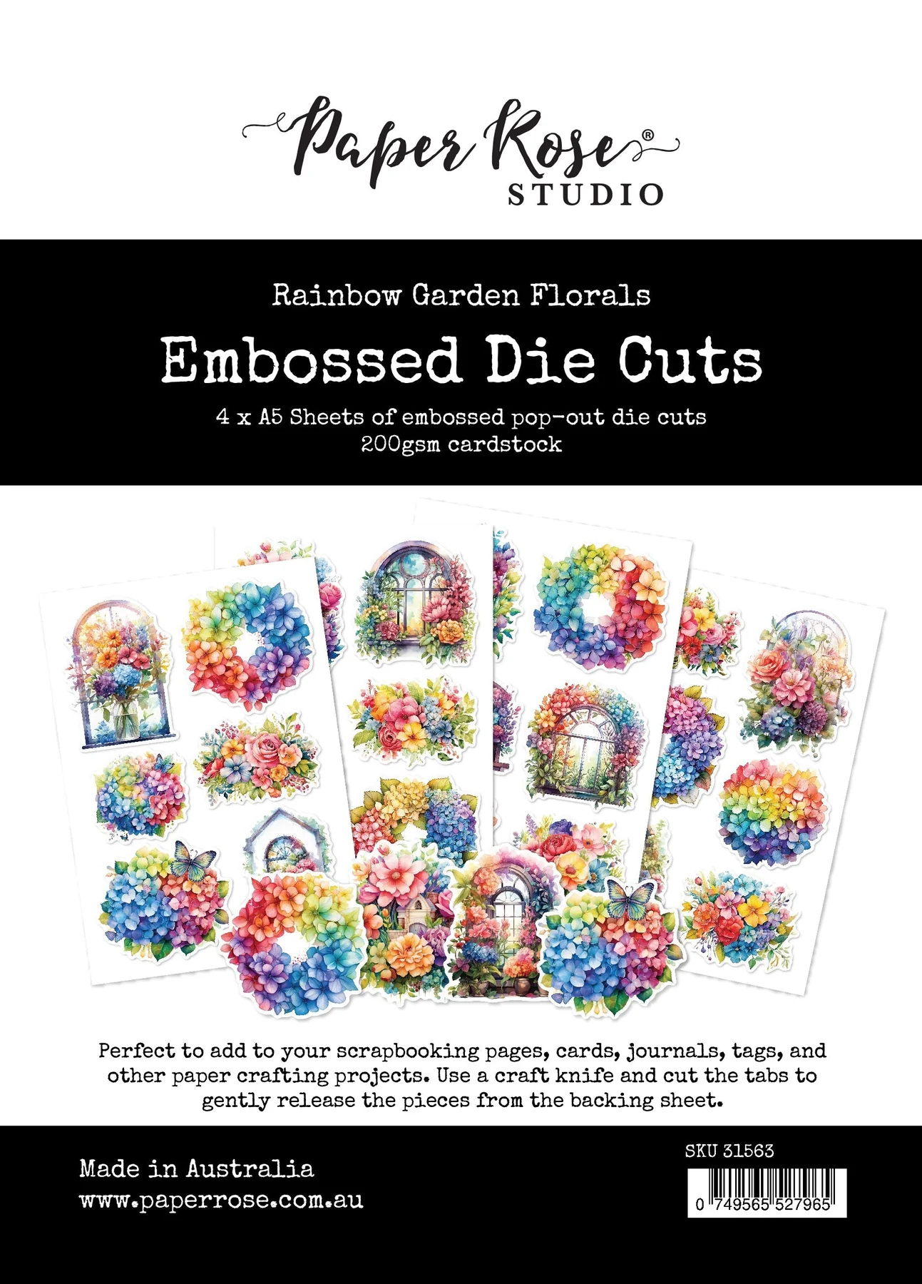 Rainbow Garden Florals Embossed Die Cuts 31563
