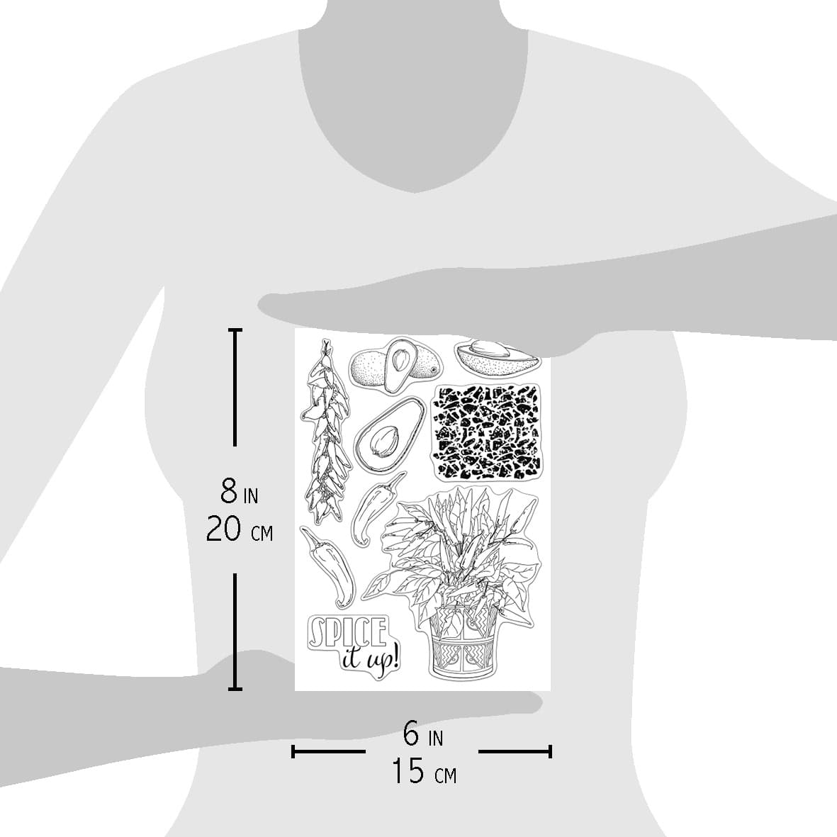 Ciao Bella Clear Stamp Set 6"x8" Spice It Up!