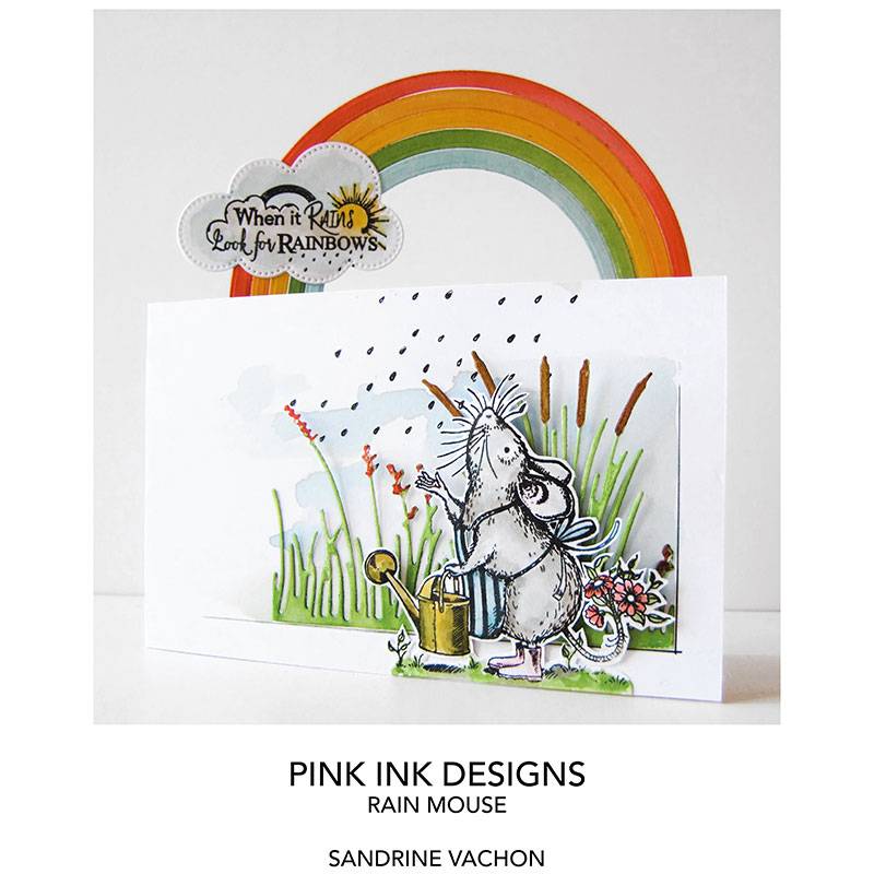 Pink Ink Designs Rain Mouse A7 Clear Stamp