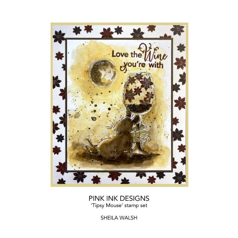 Pink Ink Designs Tipsy Mouse 3 in x 4 in Clear Stamp Set