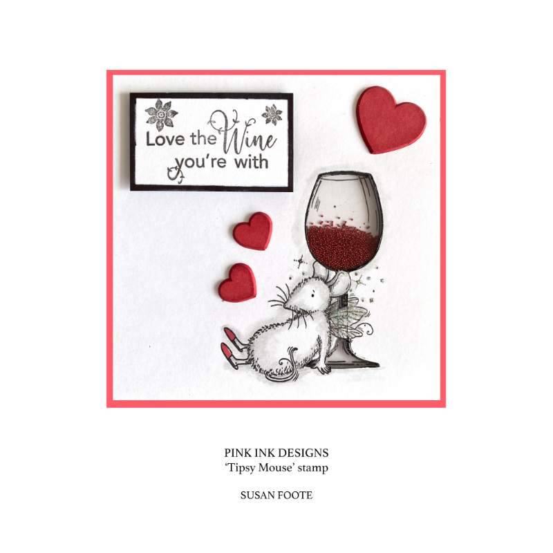Pink Ink Designs Tipsy Mouse 3 in x 4 in Clear Stamp Set