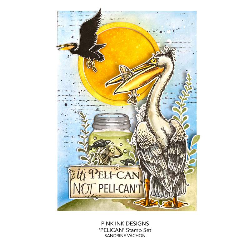 Pink Ink Designs Pelican 6 in x 8 in Clear Stamp Set