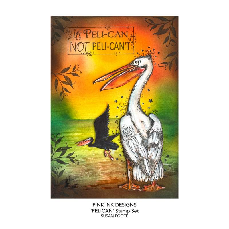 Pink Ink Designs Pelican 6 in x 8 in Clear Stamp Set