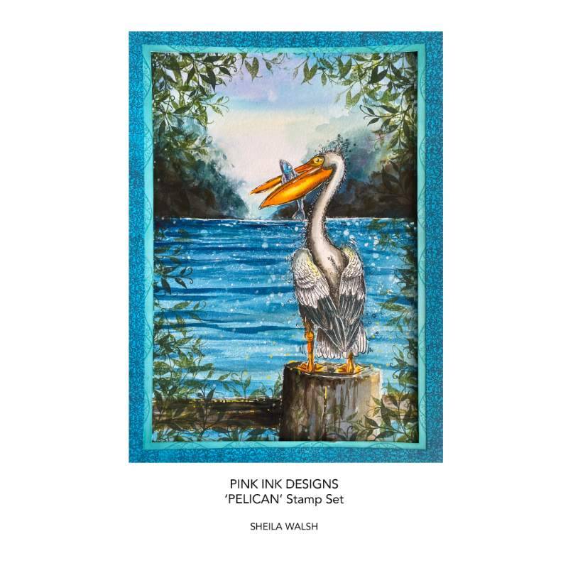 Pink Ink Designs Pelican 6 in x 8 in Clear Stamp Set