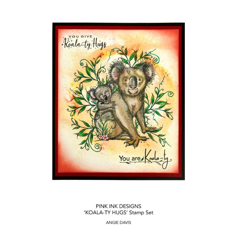 Pink Ink Designs Koala-ty Hugs 6 in x 8 in Clear Stamp Set