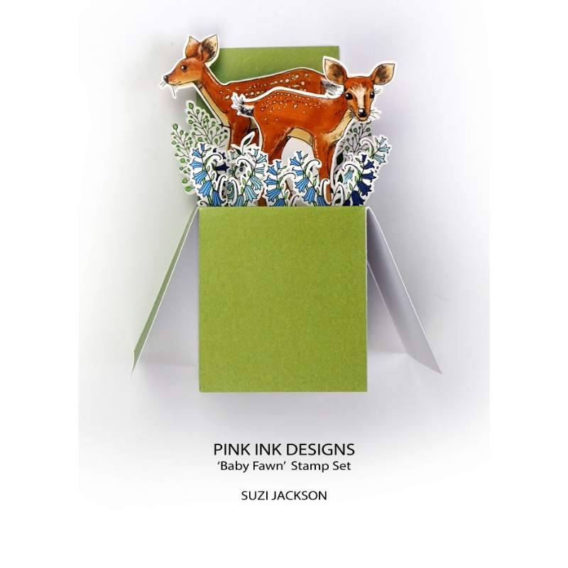 Pink Ink Designs Fawn 6 in x 8 in Clear Stamp Set
