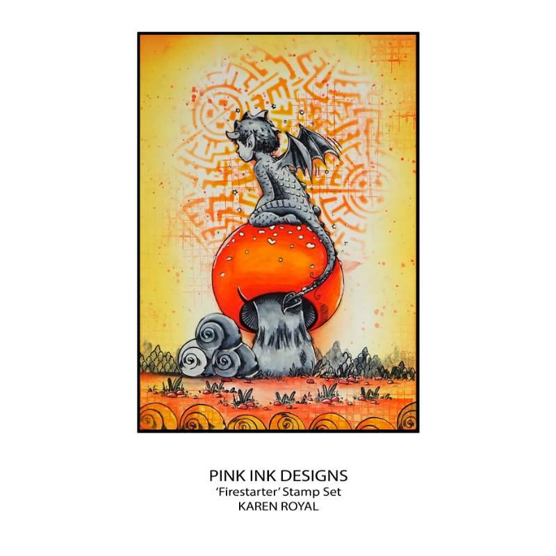 Pink Ink Designs Firestarter 6 in x 8 in Clear Stamp Set