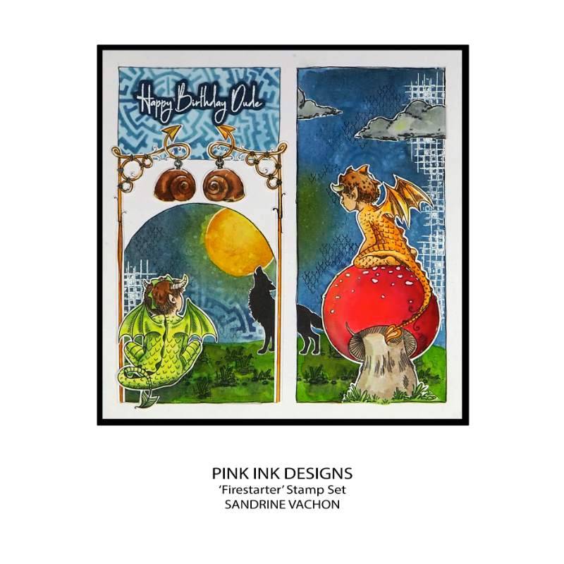 Pink Ink Designs Firestarter 6 in x 8 in Clear Stamp Set