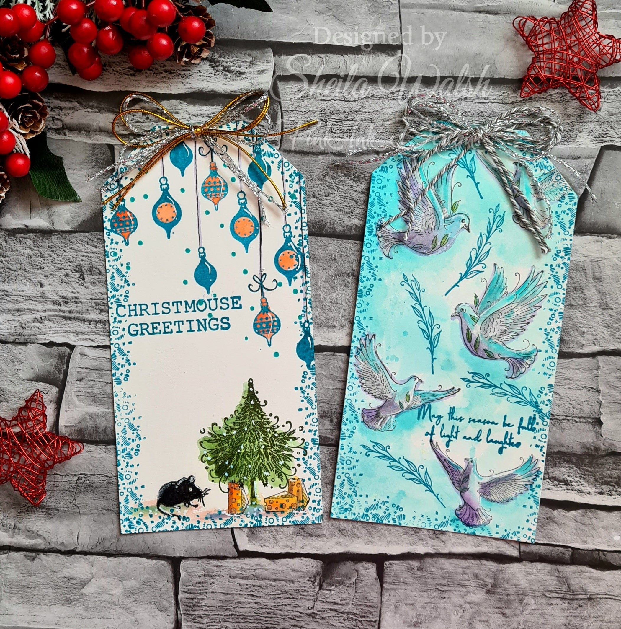 Pink Ink Designs Two Turtle Doves 6 in x 8 in Clear Stamp Set