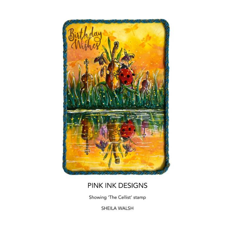 Pink Ink Designs The Cellist A6 Clear Stamp Set