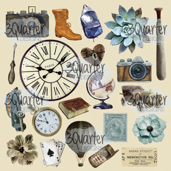 3Quarter Designs - 8" X 8" Paper Pack - Vintage Man