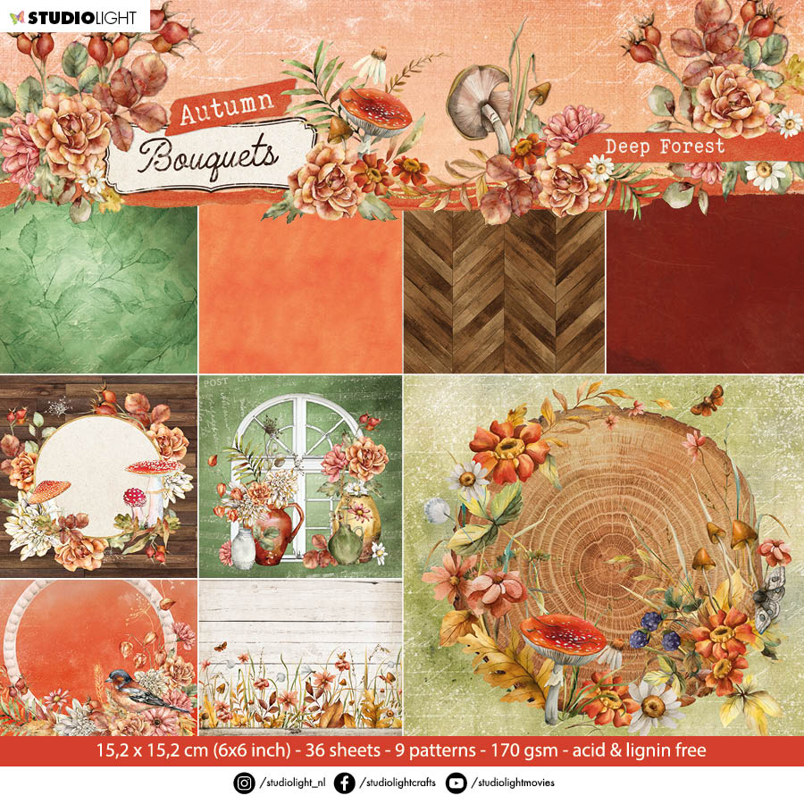SL Paper Pad Deep Tones Autumn Bouquet 152,4x152,4x9mm 36 SH nr.108