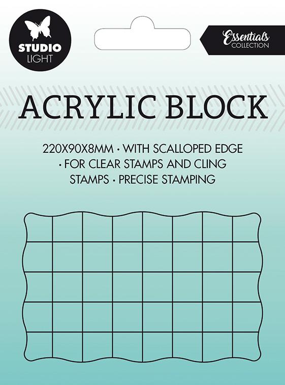 SL Acrylic Stamp Block For Clear And Cling Stamps With Grid Essentials 50x80x8mm nr.03