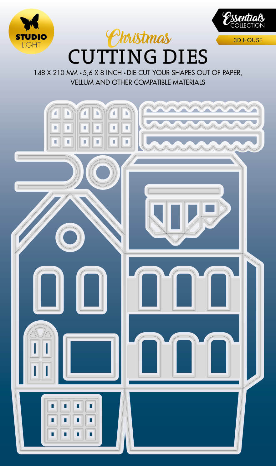 SL Cutting Dies 3D House Essentials 142x200x1mm 16 PC nr.550