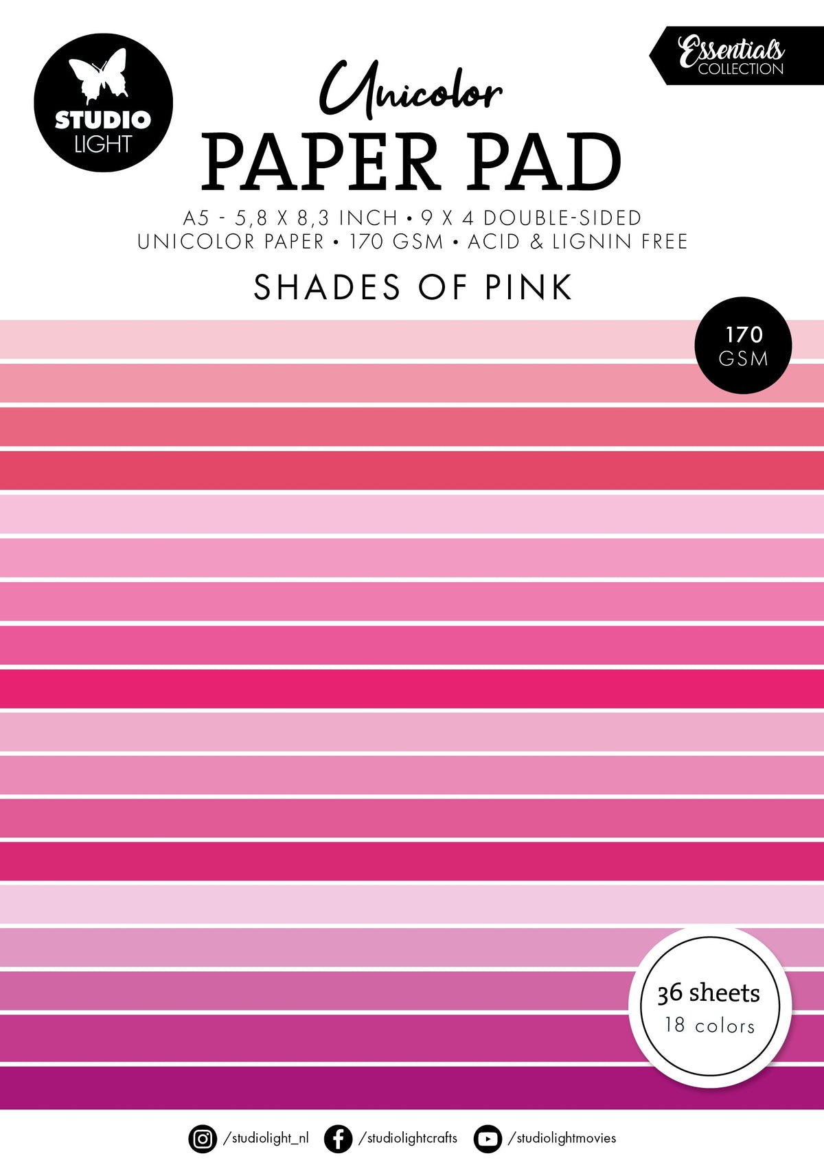 SL Unicolor Paper Pad Shades Of Pink Essentials 36 SH