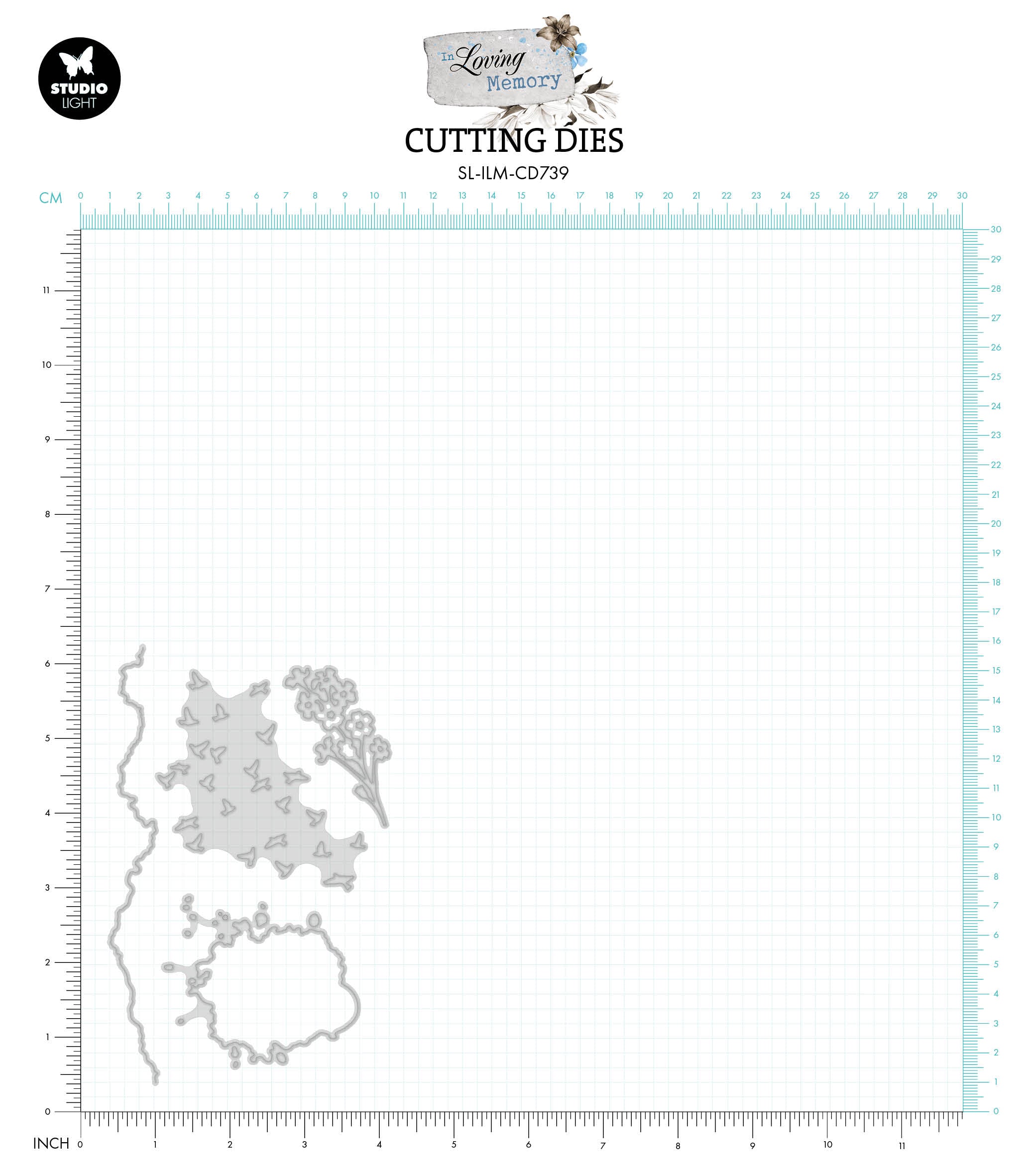 SL Cutting Dies Never Forget In Loving Memory 98x148x1mm 4 PC nr.739