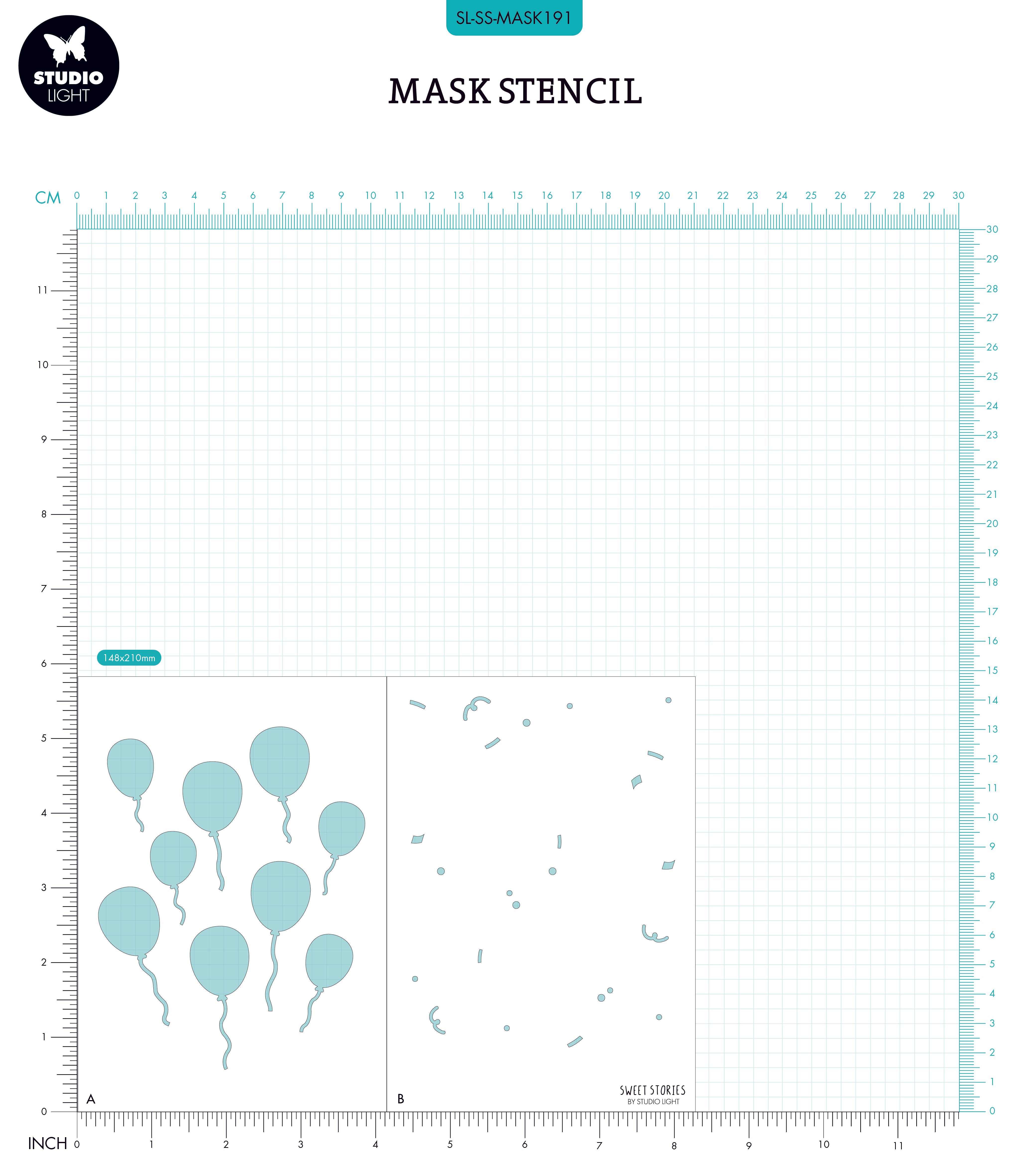 SL Mask Balloons Sweet Stories 150x210x1mm 1 PC nr.191