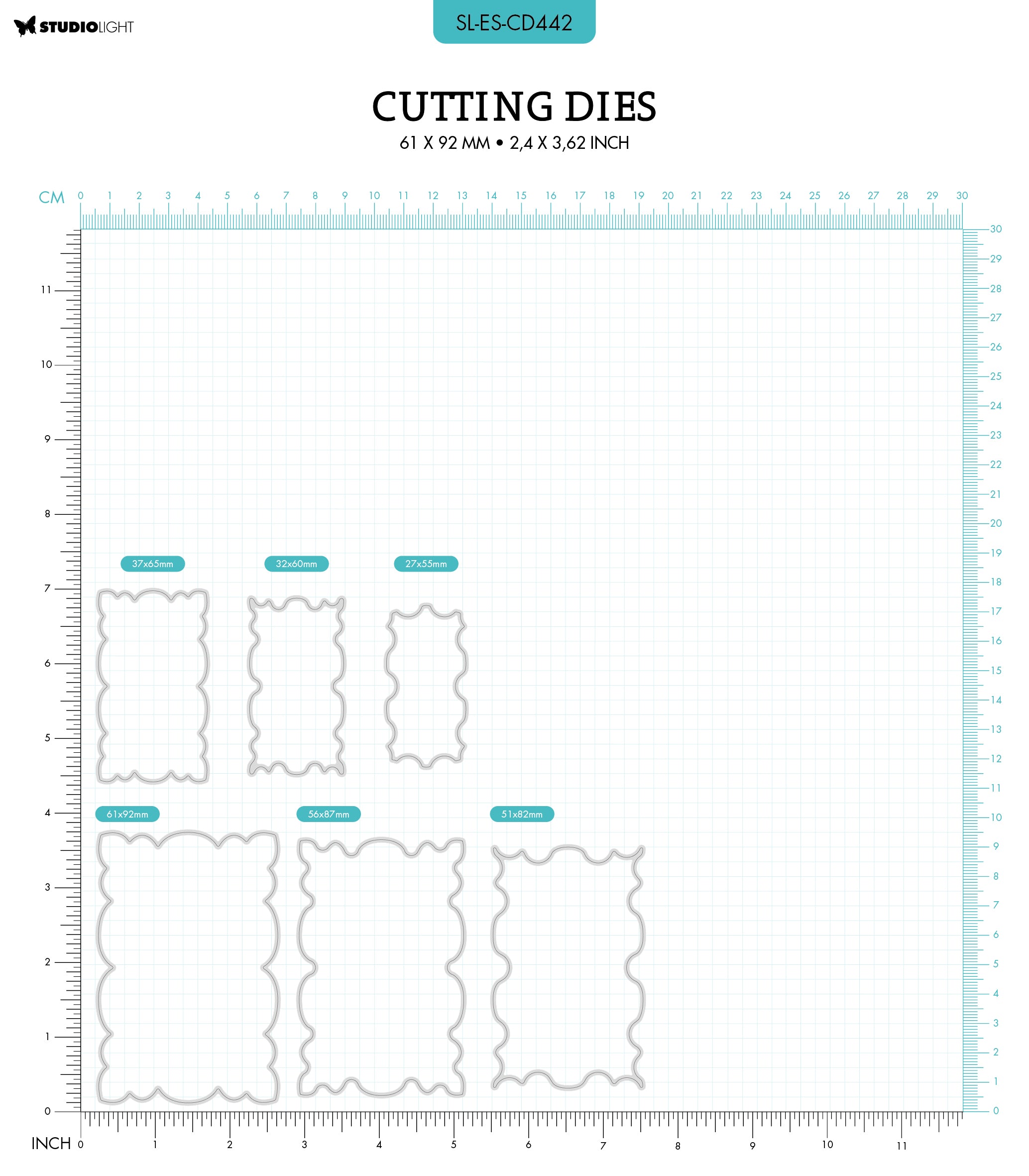 SL Cutting Dies Classic Nested Shape Essentials 61x92x1mm 6 PC nr.442