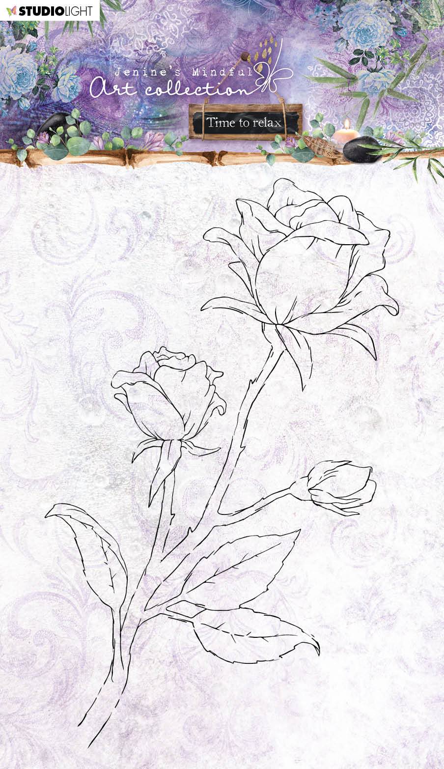 Jenine's Mindful Art Clear Stamp Rose Time to Relax 2.0 148x210mm nr.21