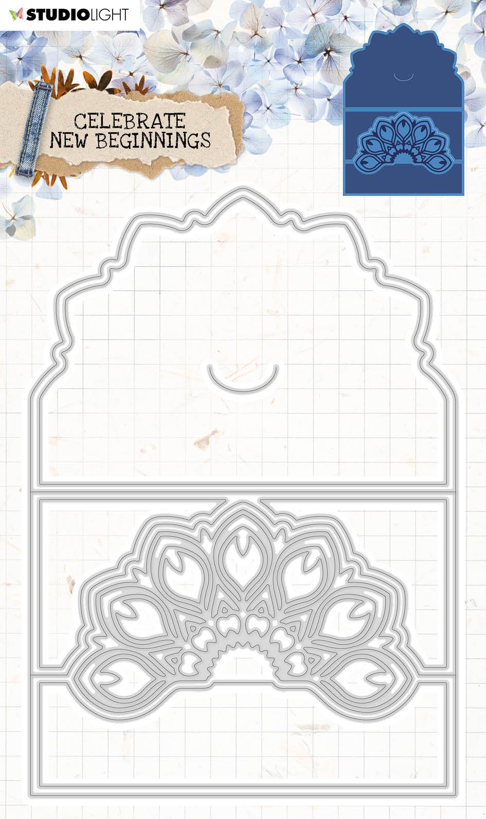 Cutting & Embossing Die Cardshape Celebrate New Beginnings 142x201mm nr.378