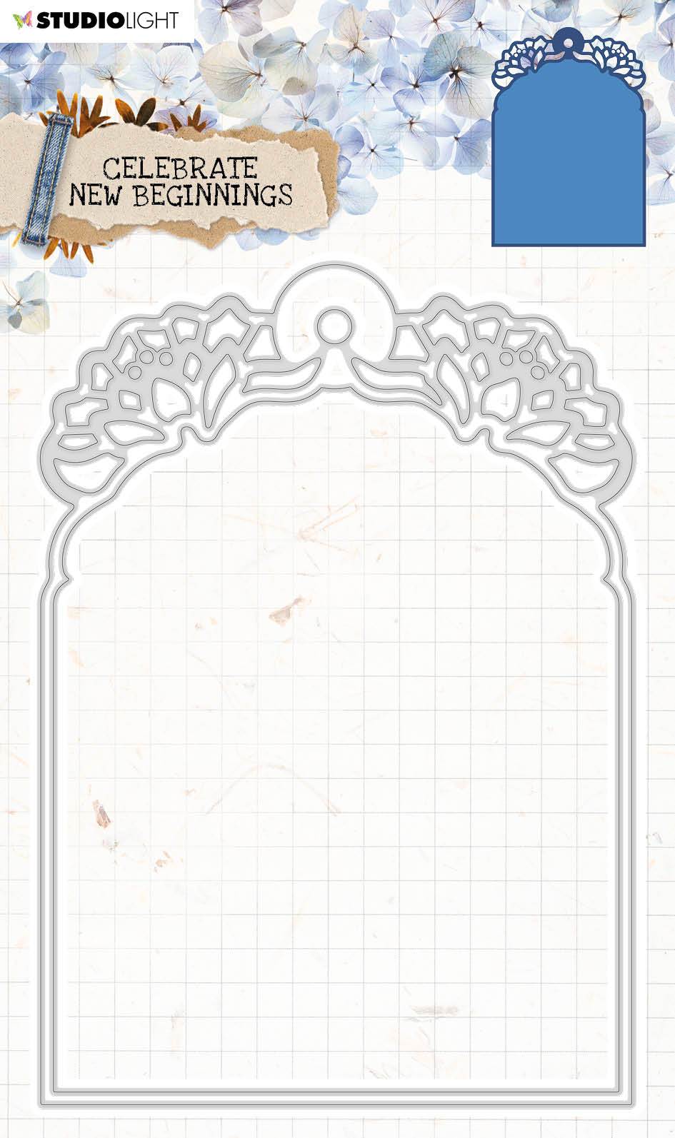 Cutting & Embossing Die Cardshape Celebrate New Beginnings 142x201mm nr.379