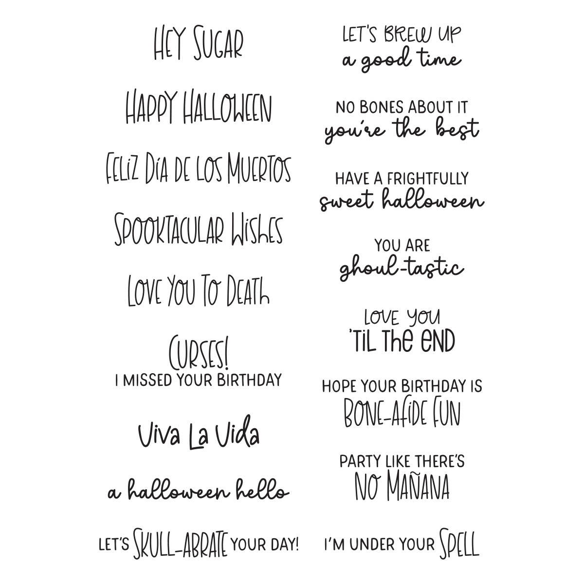 Dancin' Halloween Sentiments Clear Stamp Set from the Dancin' Halloween Collection