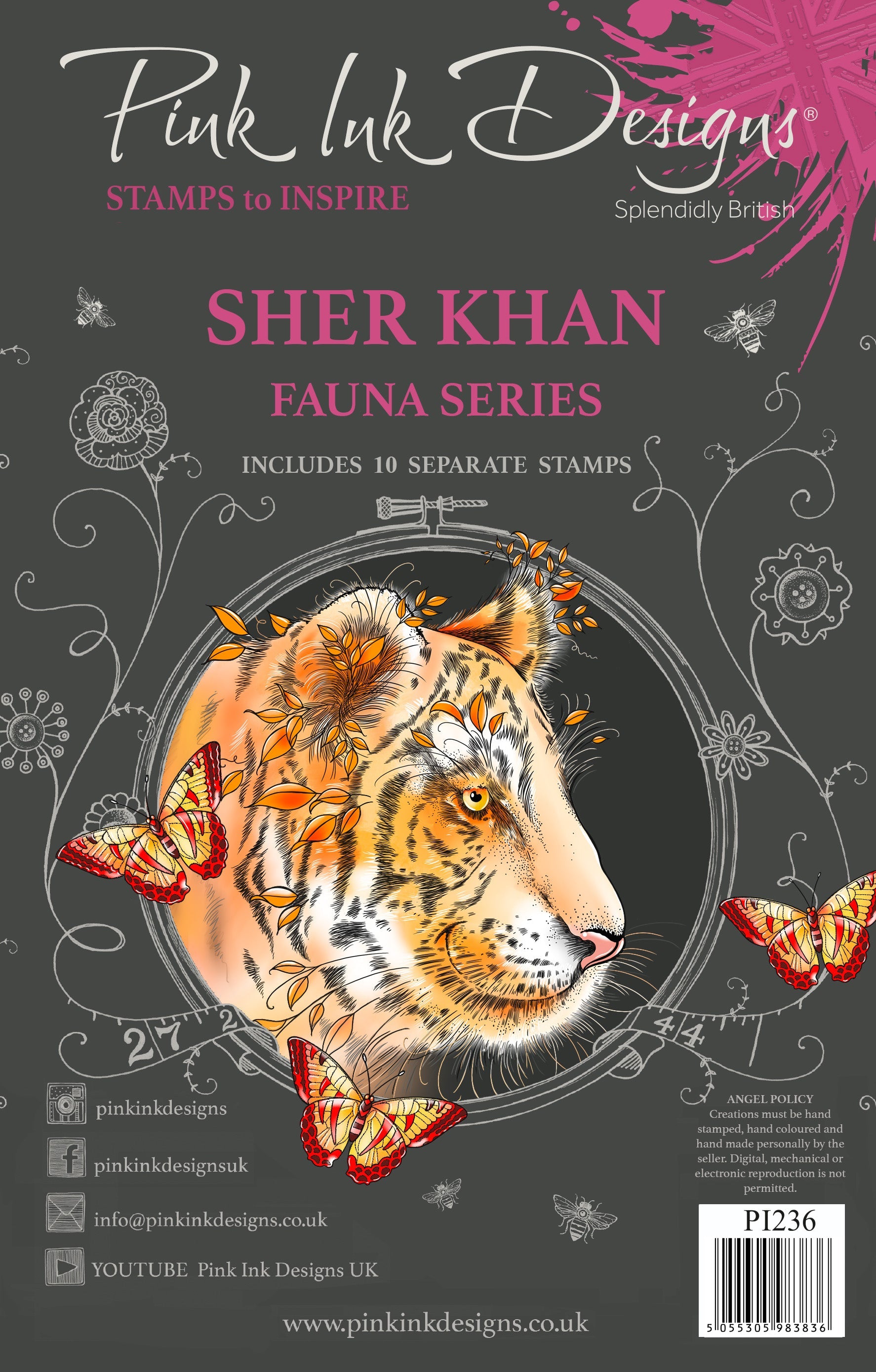 Pink Ink Designs Sher Khan 6 in x 8 in Clear Stamp Set