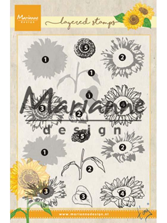 Marianne Design Stamps Tiny's Layered Sunflower