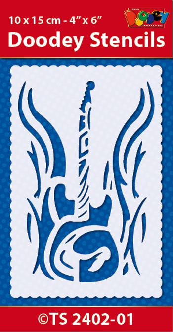 Stencil 10x15 cm Guitar