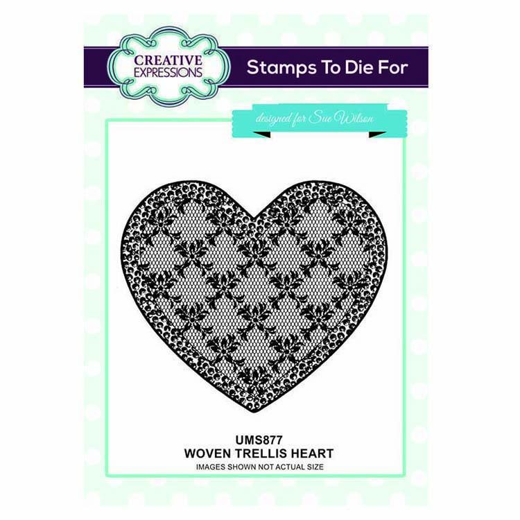 Creative Expressions Stamps To Die For Woven Trellis Heart Pre Cut Stamp