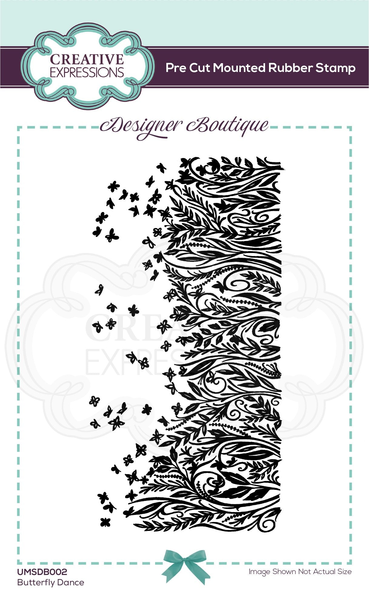 Designer Boutique Collection Butterfly Dance Pre Cut Rubber Stamp