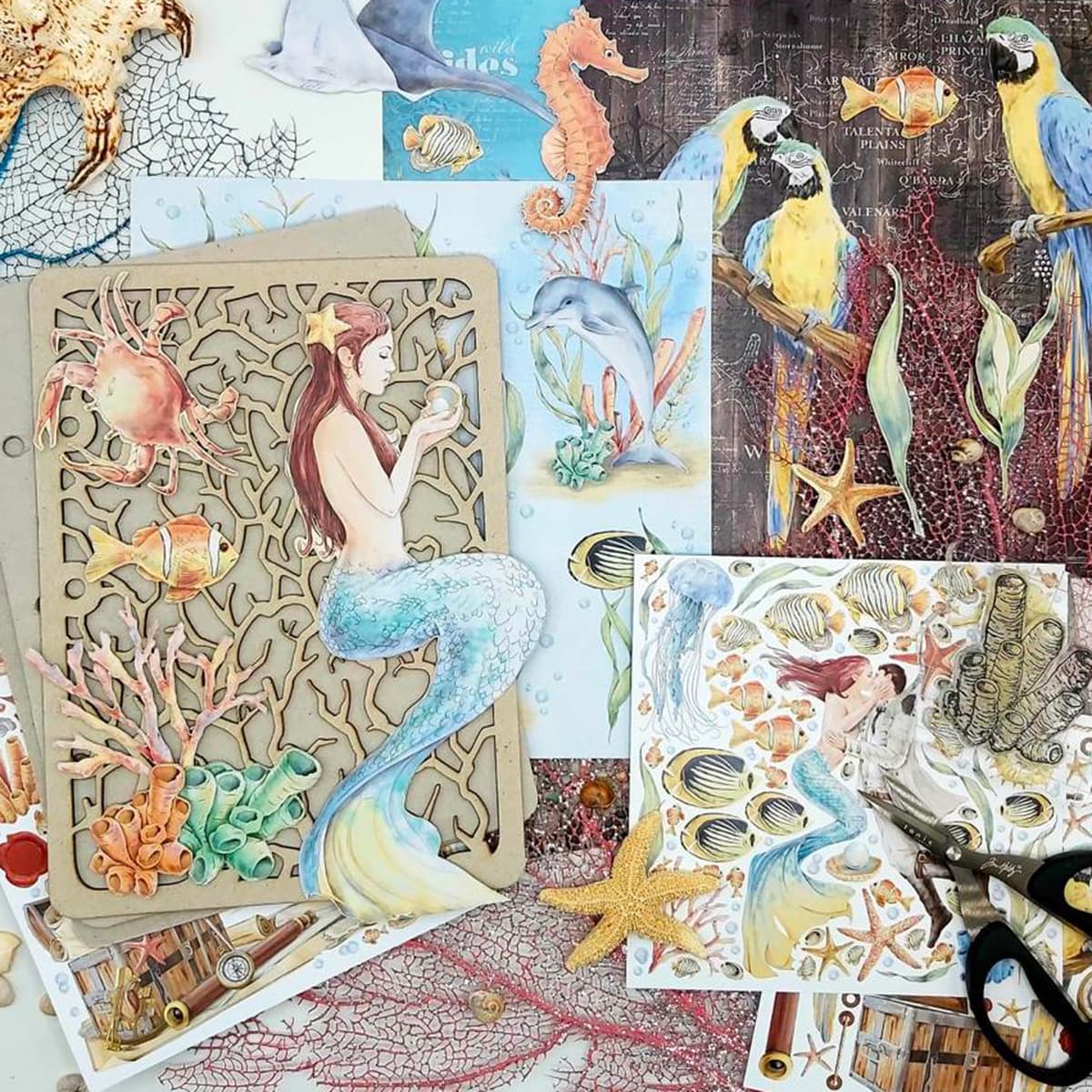 Ciao Bella Underwater Love Paper Pad 8"x8" 12/Pkg