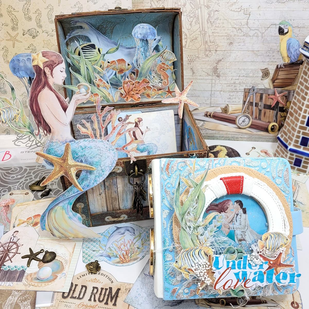 Ciao Bella Underwater Love Paper Pad 8"x8" 12/Pkg