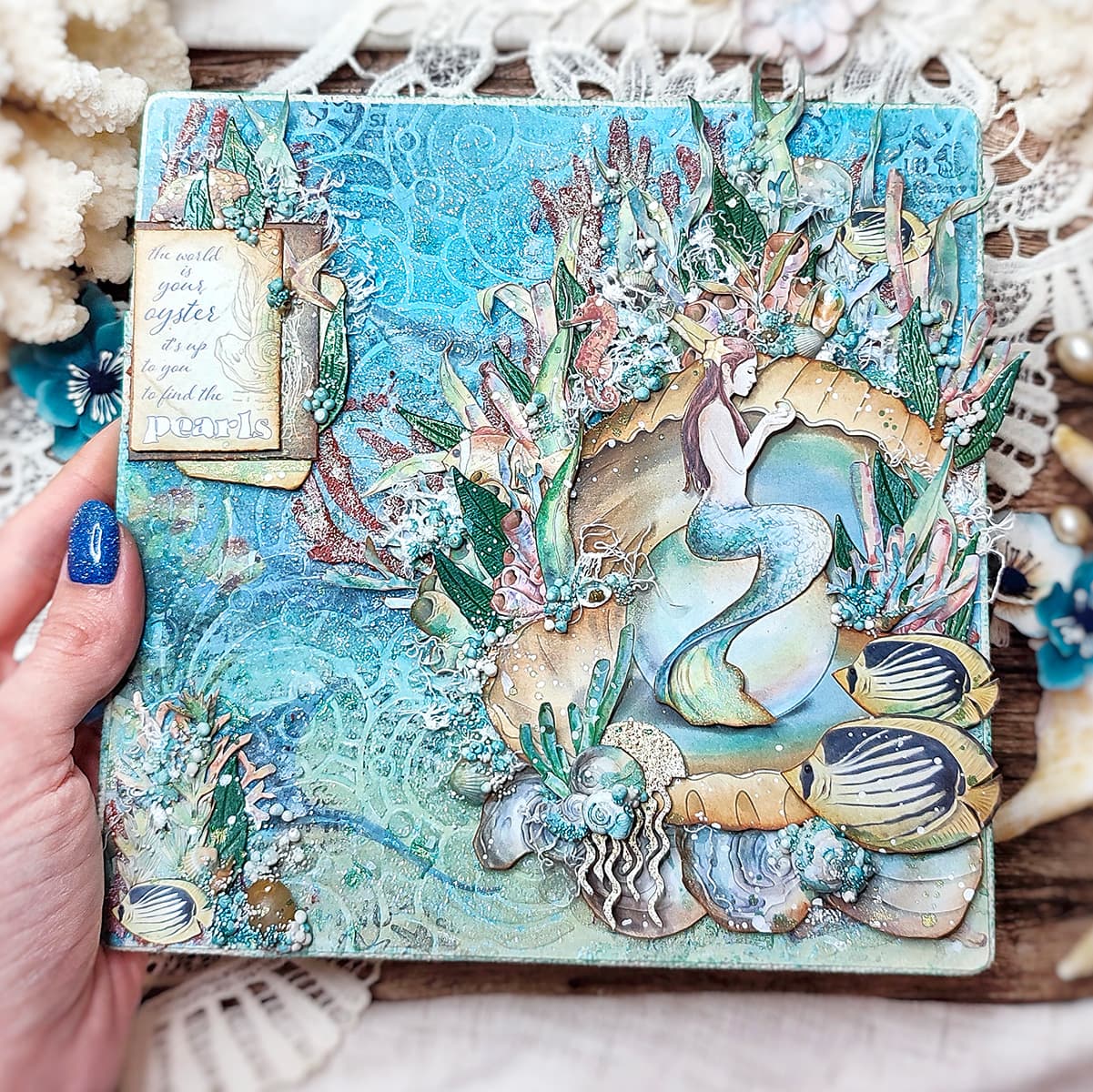 Ciao Bella Underwater Love Paper Pad 8"x8" 12/Pkg