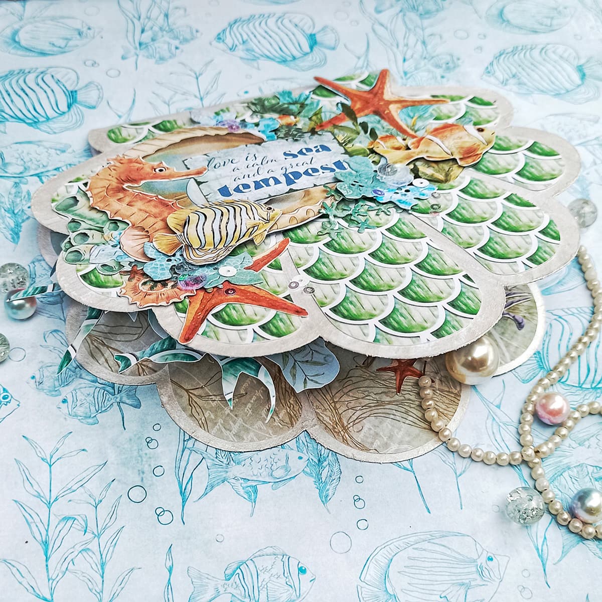 Ciao Bella Underwater Love Paper Pad 8"x8" 12/Pkg