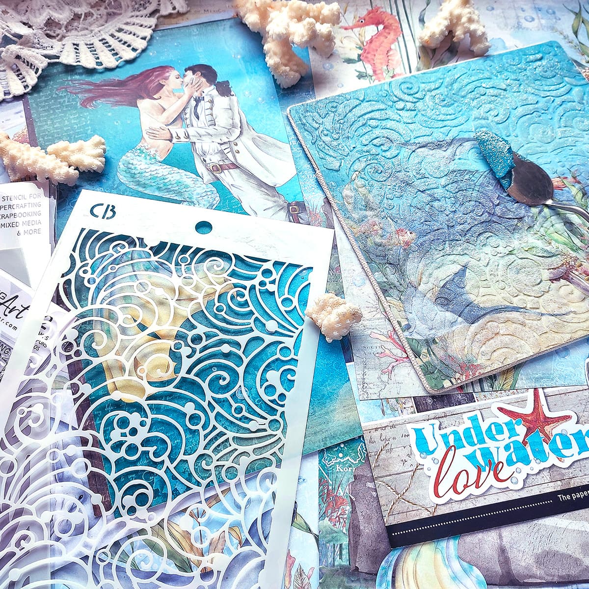 Ciao Bella Underwater Love Paper Pad 8"x8" 12/Pkg