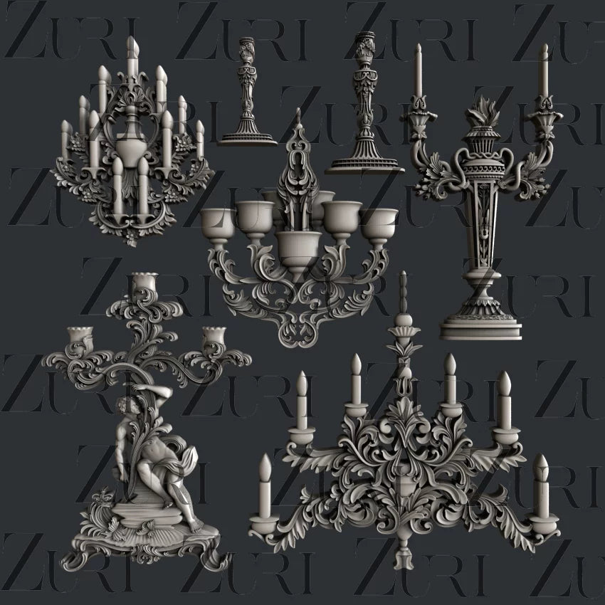 Zuri Designs Baroque Candelabras