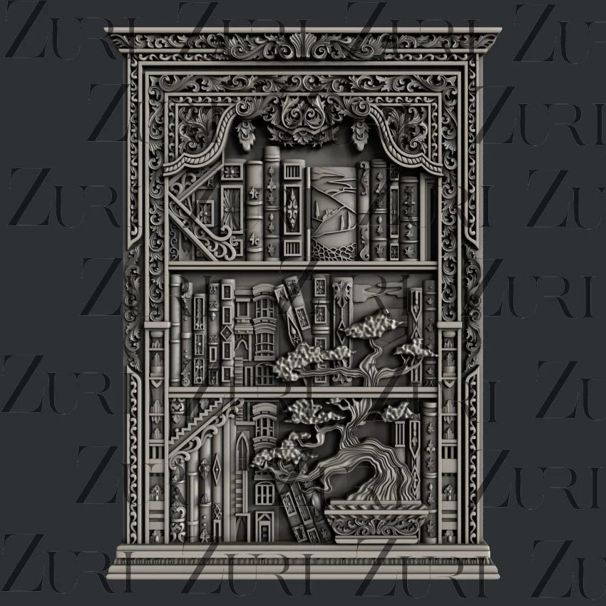 Zuri Designs Vintage Bookcase