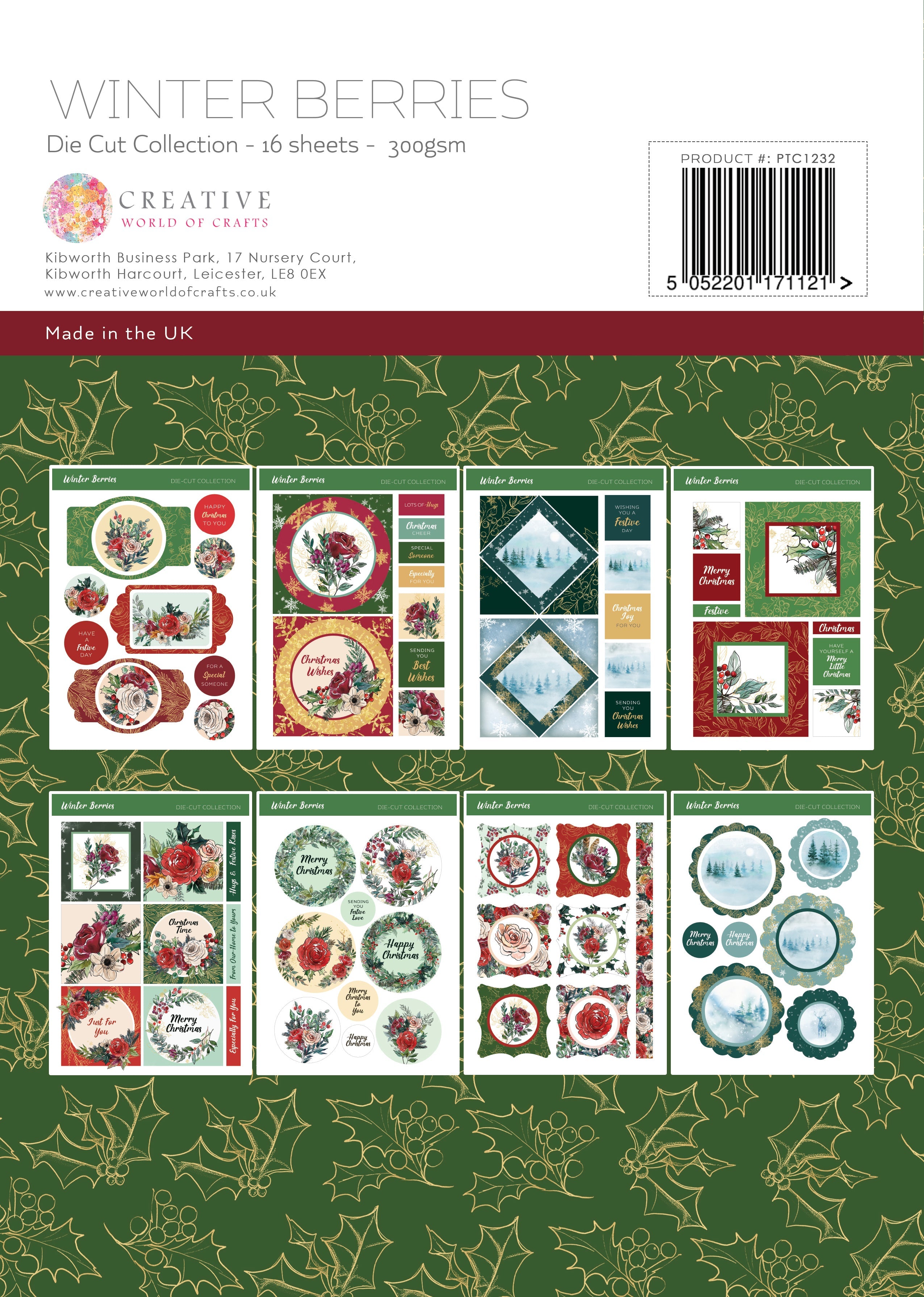 The Paper Tree Winter Berries A4 Die Cut sheets