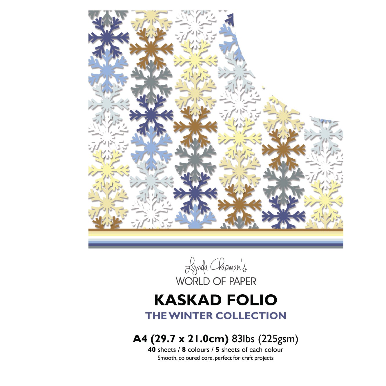 Kaskad Folio Winter Collection A4 225gsm Coloured Core Cardstock 40 sheets