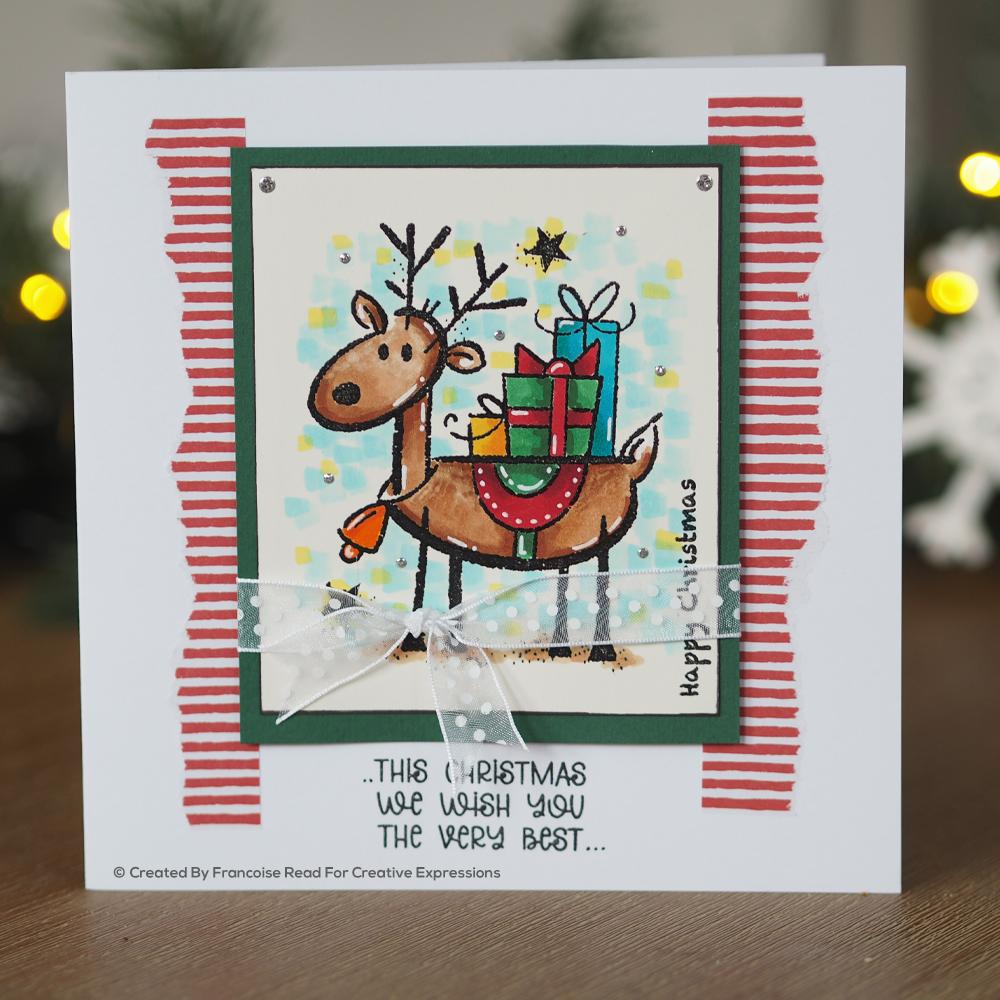 Woodware Clear Singles Rudolph Pressies 4 in x 6 in Stamp