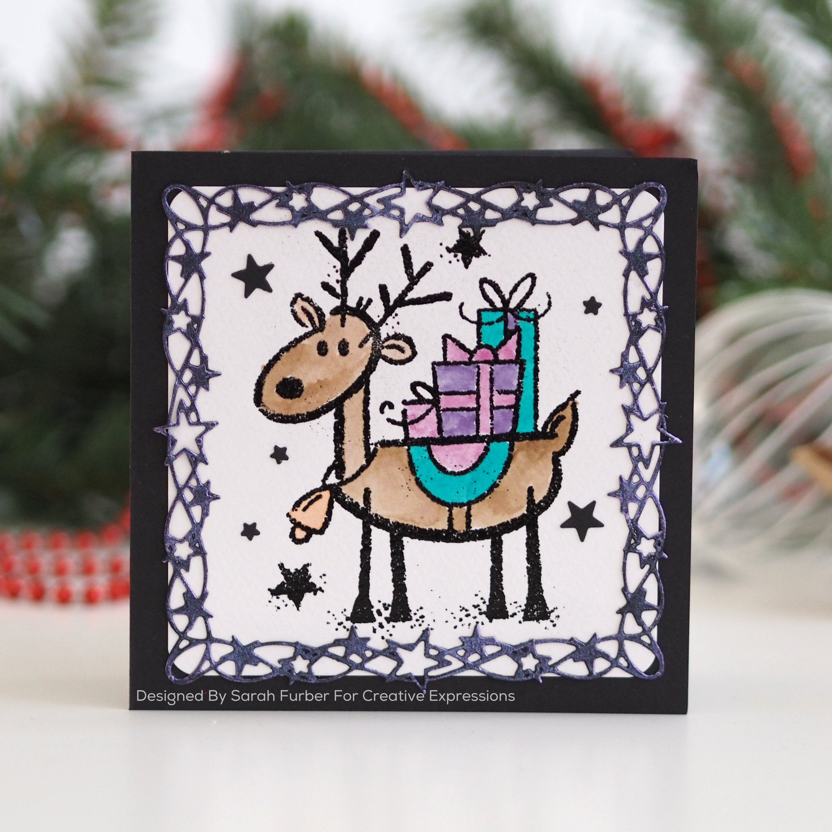 Woodware Clear Singles Rudolph Pressies 4 in x 6 in Stamp