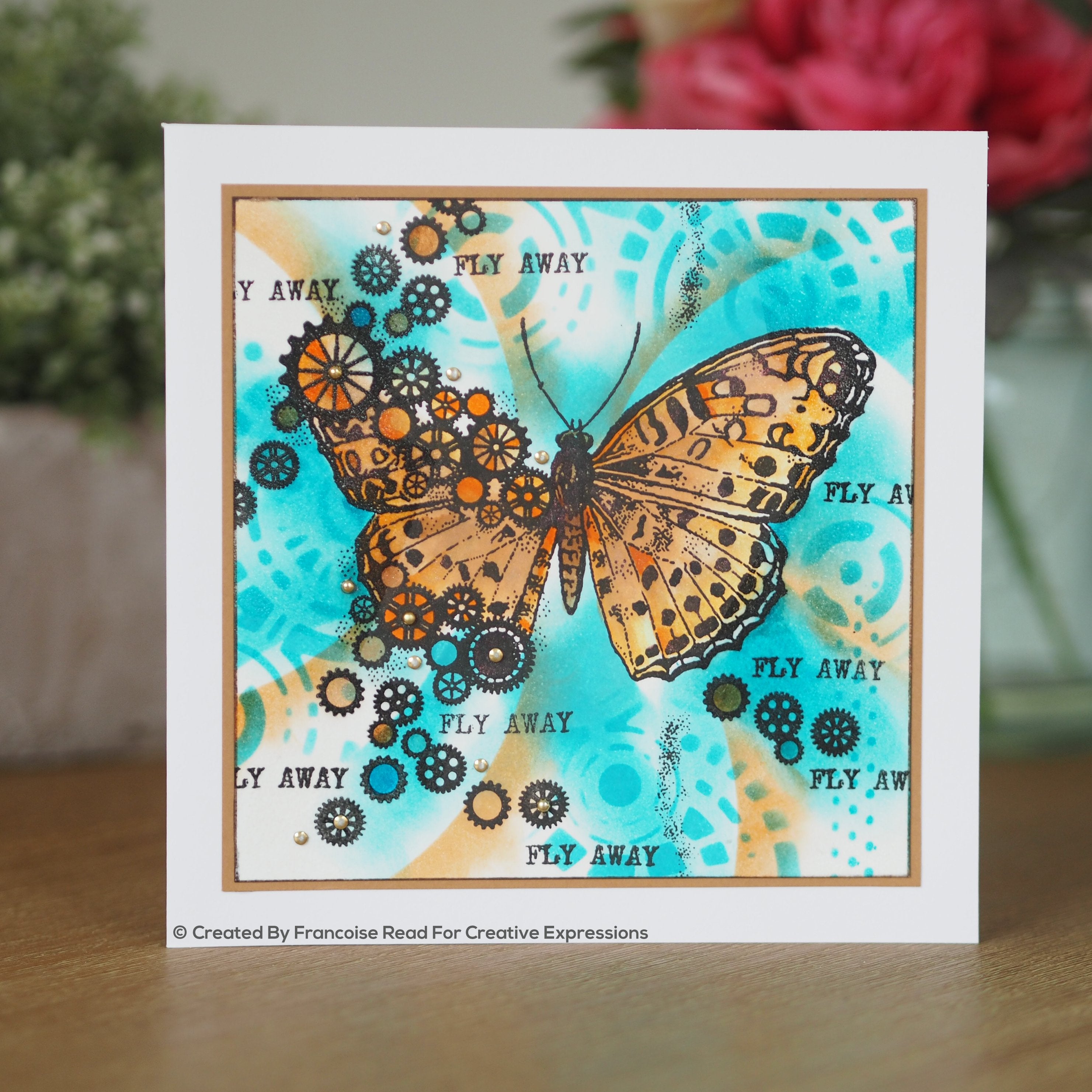 Woodware Clear Singles Butterfly 4 in x 6 in Stamp