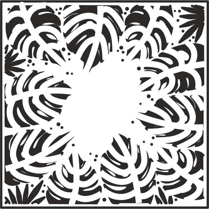 Sue Wilson Tropical Leaves 7 in x 7 in Stencil