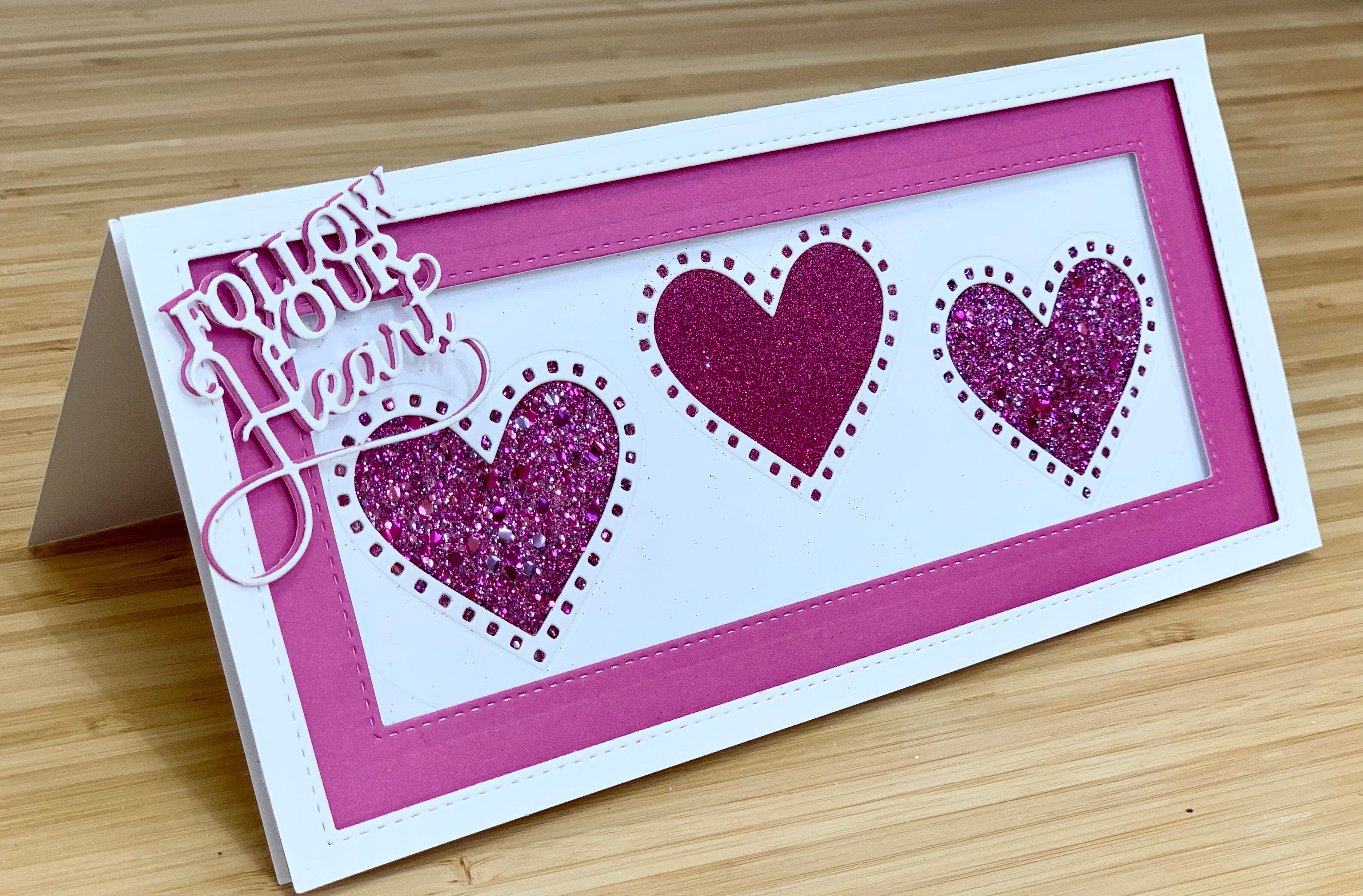 Creative Expressions Glitter Heart Card - January 20th