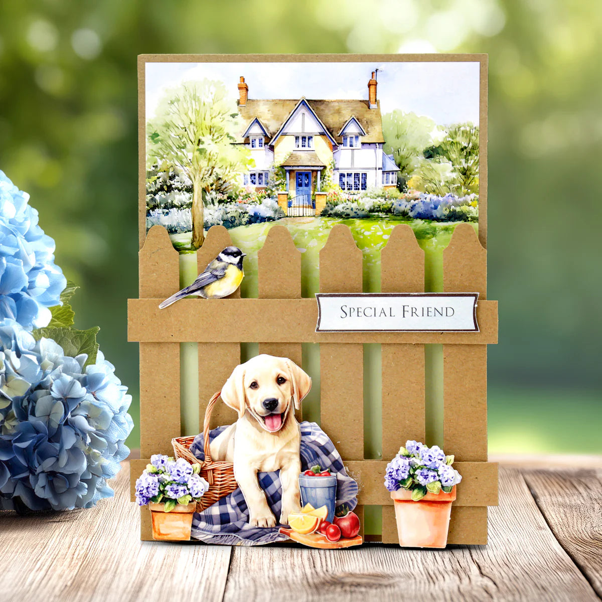 Kraft 5x7 Picket Fence Cards & Envelopes, Pack of 12