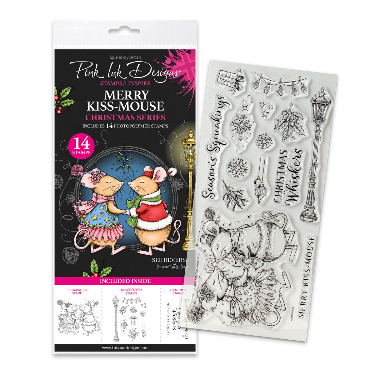 Pink Ink Designs - Merry Kiss-Mouse, DL Stamp Set