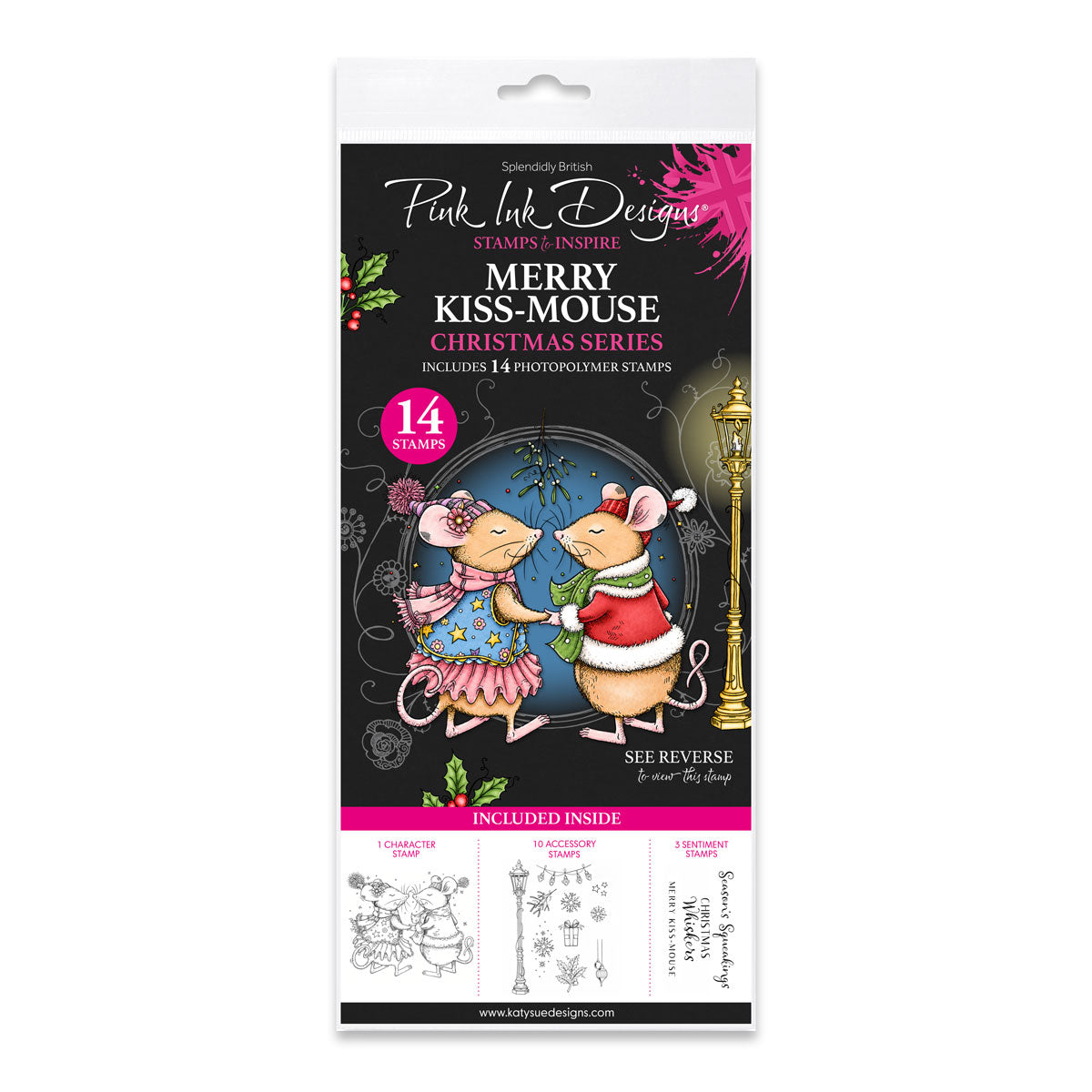 Pink Ink Designs - Merry Kiss-Mouse, DL Stamp Set